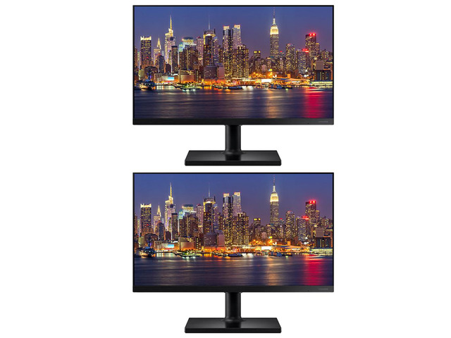 Samsung T45F 22-inch 1080P FHD Borderless IPS LCD Professional Monitor, 2-Pack Bundle with FreeSync, DisplayPort, HDMI, USB Hub (F22T454FQN)