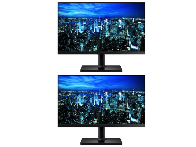 Samsung T45F 24-inch 1080P FHD Borderless IPS LCD Professional Monitor, 2-Pack Bundle with FreeSync, DisplayPort, HDMI, USB Hub, Speaker (F24T450FZN)