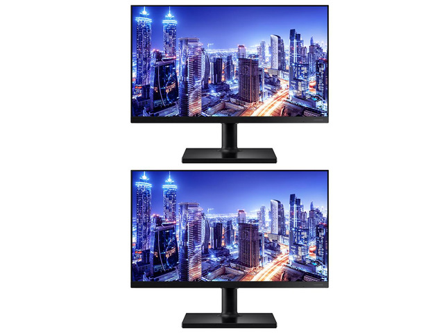 Samsung T45F 27-inch 1080P FHD Borderless IPS LCD Professional Monitor, 2-Pack Bundle with FreeSync, DisplayPort, HDMI, USB Hub (F27T450FQN)