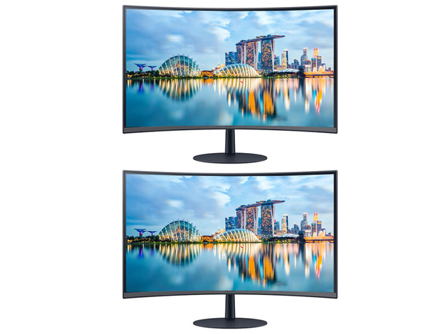 Samsung S39C 32-inch 1080P FHD Curved IPS LCD Monitor, 2-Pack Bundle with FreeSync, HDMI, DisplayPort, Speaker (S32C394EAN)