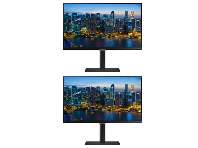 Samsung S60A 27-inch 1440P 2K QHD Ultra-Thin Bezel IPS LCD Viewfinity Monitor, 2-Pack Bundle with FreeSync, DisplayPort, HDMI, USB Hub (S27A600NAN)