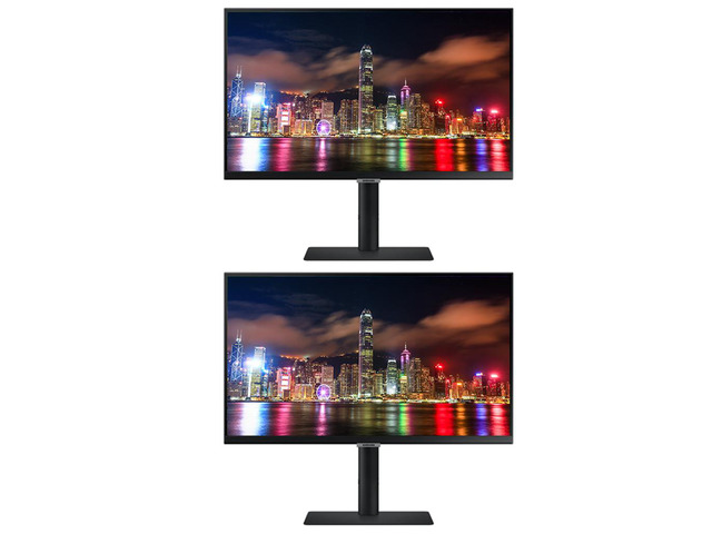 Samsung S60UA 27-inch 1440P 2K QHD Ultra-Thin Bezel IPS LCD Viewfinity Monitor, 2-Pack Bundle with Daisy Chain, Dock, USB-C, DisplayPort, HDMI, USB...