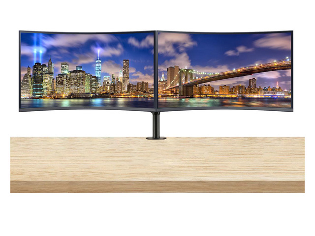 Samsung S39C 32-inch 1080P FHD Curved IPS LCD Monitor, 2-Pack Bundle with FreeSync, HDMI, DisplayPort, Speaker, Desk Mount Dual Monitor Stand...
