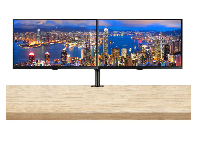 Samsung S60A 27-inch 1440P 2K QHD Ultra-Thin Bezel IPS LCD Viewfinity Monitor, 2-Pack Bundle with FreeSync, DisplayPort, HDMI, USB Hub, Desk Mount...