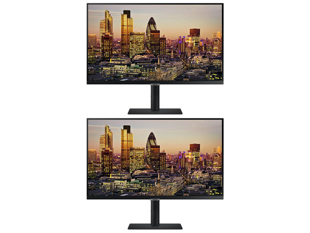 Samsung S80A 32-inch 2160P 4K UHD Ultra-Slim Bezel IPS LCD ViewFinity Monitor, 2-Pack bundle with, DisplayPort, HDMI, USB Hub (S32A804NMN)