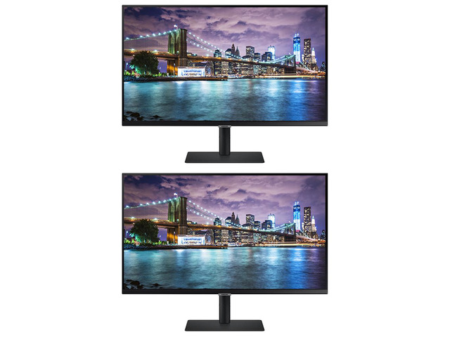 Samsung S80PB 32-inch 2160P 4K UHD Ultra-Slim Bezel IPS LCD ViewFinity Monitor, 2-Pack bundle with Dock, Ethernet, USB-C, DisplayPort, HDMI, USB...