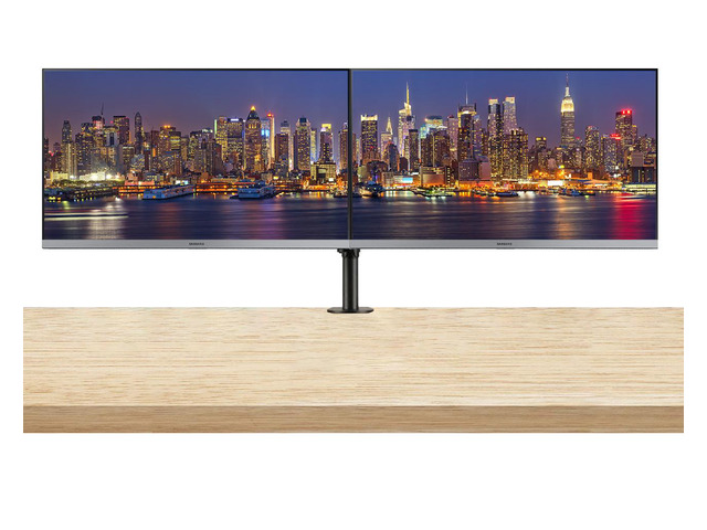 Samsung UR55 28-inch 2160P 4K UHD Borderless IPS LCD ViewFinity Monitor, 2-Pack bundle with, DisplayPort, HDMI, USB, Desk Mount Dual Monitor Stand...
