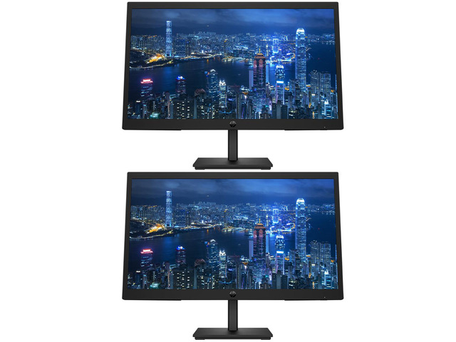 HP P24v G5 24 inch 1920 x 1080 Full HD Edge LED LCD Monitor, 2-Pack Bundle with HDMI, and VGA