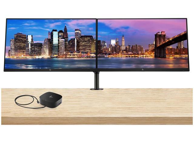 HP EliteDisplay E24u G5 24-inch FHD LED-Backlit LCD IPS Monitor, 2-Pack Bundle with HDMI, USB-C, Ethernet, and Display Port, Desk Mount Dual...