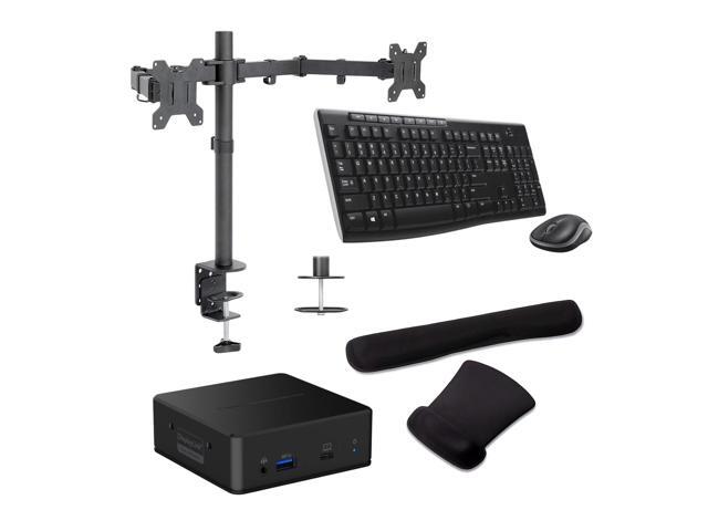 Belkin Connect Universal USB-C 85W Dock, Dual FHD Support, HDMI, and USB Hub Bundled With Desk Mount Dual Monitor Stand, MK270 Wireless Keyboard &...