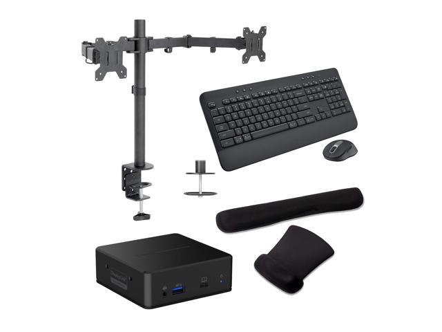 Belkin Connect Universal USB-C 85W Dock, Dual FHD Support, HDMI, and USB Hub Bundled With Desk Mount Dual Monitor Stand, MK650 Wireless Keyboard &...