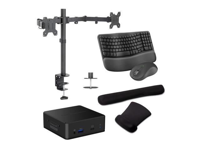 Belkin Connect Universal USB-C 85W Dock, Dual FHD Support, HDMI, and USB Hub Bundled With Desk Mount Dual Monitor Stand, MK670 Wireless Keyboard &...