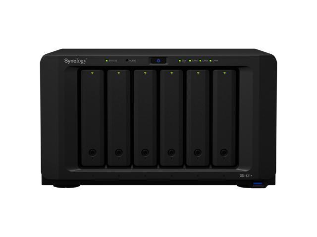 Synology DiskStation DS1621+ NAS Server with Ryzen 2.2GHz CPU, 32GB Memory, 60TB HDD Storage, 1TB M.2 NVMe SSD, 4 x 1GbE LAN Ports, DSM Operating.