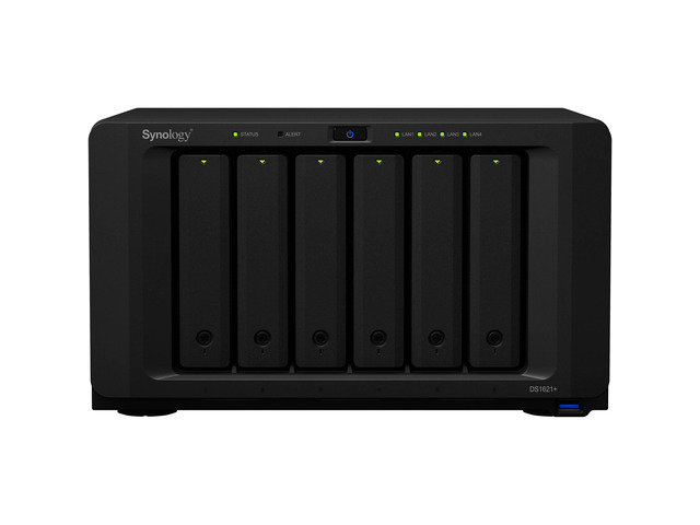 Synology DiskStation DS1621+ NAS Server with Ryzen 2.2GHz CPU, 32GB Memory, 96TB HDD Storage, 1TB M.2 NVMe SSD, 4 x 1GbE LAN Ports, DSM Operating...