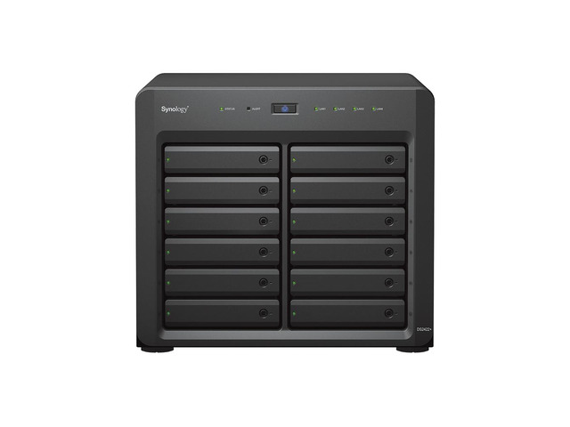 Synology DiskStation DS2422+ NAS Server with Ryzen 2.2GHz CPU, 32GB Memory, 216TB HDD Storage, 4 x 1GbE LAN Ports, DSM Operating System