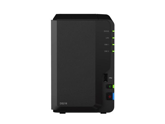 Synology DiskStation DS218 NAS Server with RTD1296 1.4GHz CPU, 2GB Memory, 20TB HDD Storage, 1 x 1GbE LAN Port, DSM Operating System