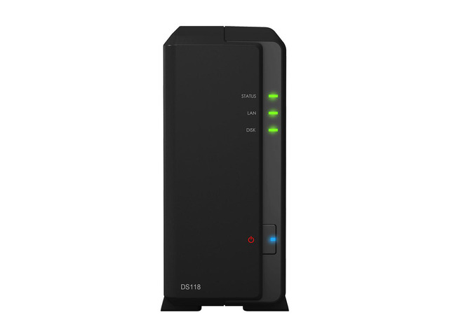Synology DiskStation DS118 NAS Server with RTD1296 1.4GHz CPU, 1GB Memory, 10TB HDD Storage, 1 x 1GbE LAN Port, DSM Operating System
