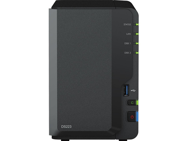 Synology DiskStation DS223 NAS Server with RTD1619B 1.7GHz CPU, 2GB Memory, 20TB HDD Storage, 1 x 1GbE LAN Port, DSM Operating System