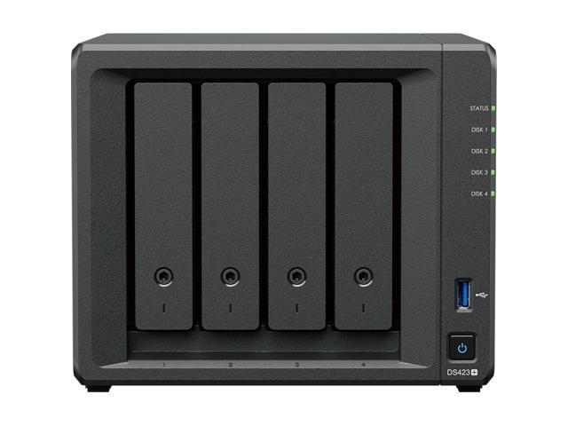 Synology DiskStation DS423+ NAS Server with Celeron 2.0GHz CPU, 6GB Memory, 48TB HDD Storage, 1TB M.2 NVMe SSD, 2 x 1GbE LAN Ports, DSM Operating.