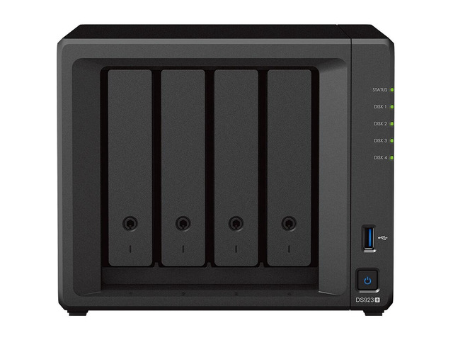 Synology DiskStation DS923+ NAS Server with Ryzen 2.6GHz CPU, 32GB Memory, 64TB HDD Storage, 1TB M.2 NVMe SSD, 2 x 1GbE LAN Ports, DSM Operating...