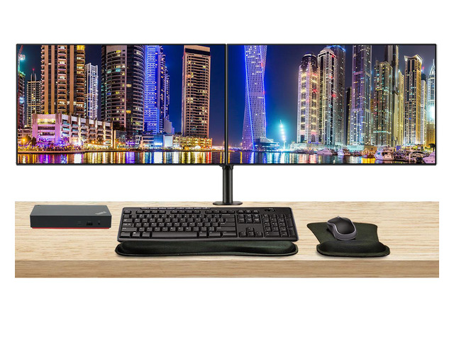Lenovo ThinkVision P27q 2560 x 1440 LED QHD LCD Monitor, 2-Pack Bundle with HDMI, DisplayPort, Daisy Chain ready, USB Hub, Dual Monitor Stand,...