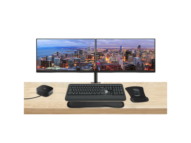 HP P24 G5 24-inch 1920 x 1080 Full HD Edge LED LCD Monitor, 2-Pack Bundle with HDMI, VGA, & DisplayPort, Dual Monitor Stand, USB-C Dock, MK540...