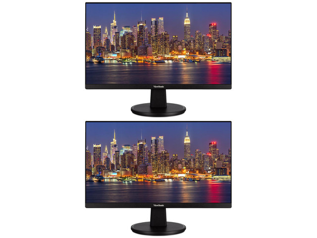 ViewSonic VA2447-MH 24-inch 1920x1080 Full HD LCD IPS Monitor, 2-Pack Bundle with Ultra-Thin Bezel, FreeSync, Eye Care, HDMI, VGA, Speakers