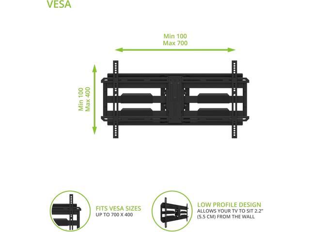 Kanto - Full-Motion TV Wall Mount for Most 40" - 90" TVs - Extends 28" - Black - image 3