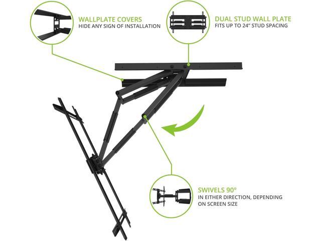 Kanto - Full-Motion TV Wall Mount for Most 40" - 90" TVs - Extends 28" - Black - image 5