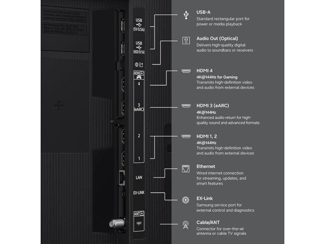 Samsung QN55QN80H TV with FULL-MOTION-MOUNT-32-65 and 3-OUTLET-SURGE (2026)