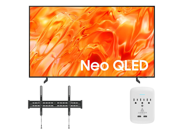 Samsung QN75QN70HAFXZA 75' NeoQLED Smart TV with a Walts TV TILT-MOUNT-43-90 Large/XL Tilt Mount for 43'-98' Compatible TVs and an Amber Protection...
