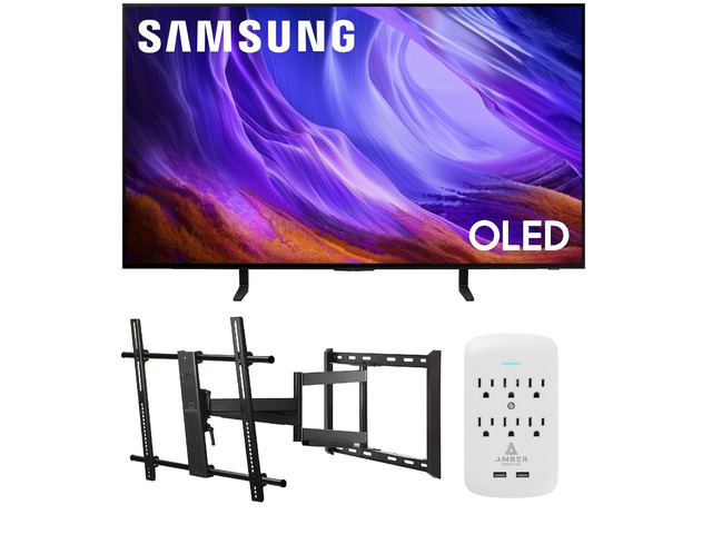 Samsung QN48S85HAEXZA 48' 4K OLED Smart TV with Dolby Atmos with a Walts TV Large/Extra Large Full Motion Mount for 43'-90' Compatible TVs and an...