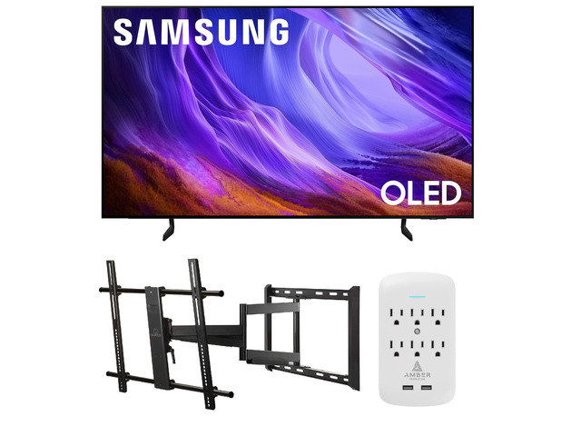Samsung QN77S85HAEXZA 77' 4K OLED Smart TV with Dolby Atmos with a Walts TV Large/Extra Large Full Motion Mount for 43'-90' Compatible TVs and an...