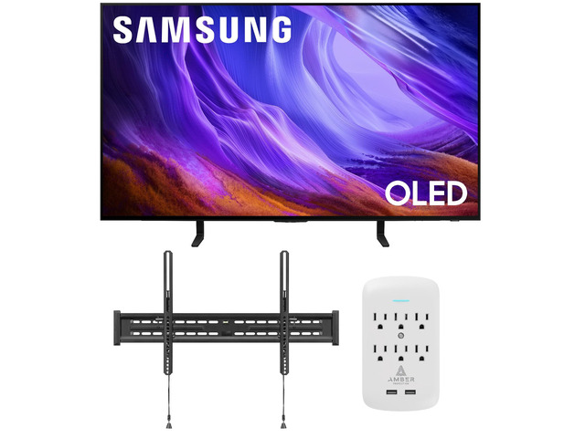 Samsung QN48S85HAEXZA 48' 4K OLED Smart TV with Dolby Atmos with a WaltsTV TILT-MOUNT-43-90 Large/XL Tilt Mount for 43'-98' Compatible TVs and an...