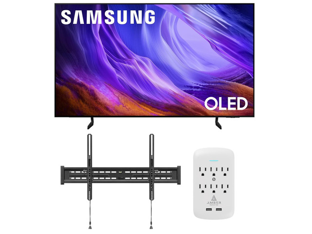 Samsung QN77S85HAEXZA 77' 4K OLED Smart TV with Dolby Atmos with a WaltsTV TILT-MOUNT-43-90 Large/XL Tilt Mount for 43'-98' Compatible TVs and an...