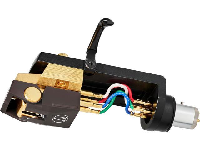 Audio Technica AT-VM750xSH/H Dual Moving Magnet Headshell/Cartridge Combo Kit with Nude Shibata Stylus Brown/Gold