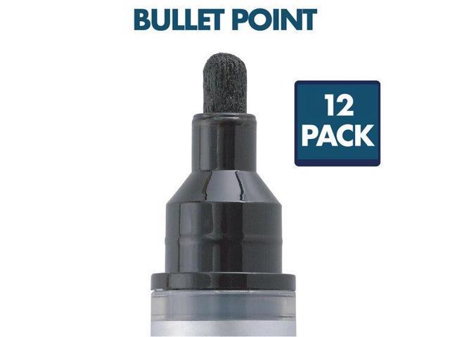 Premium Glass Board Dry Erase Marker, Bullet Tip, Black, Dozen 79553