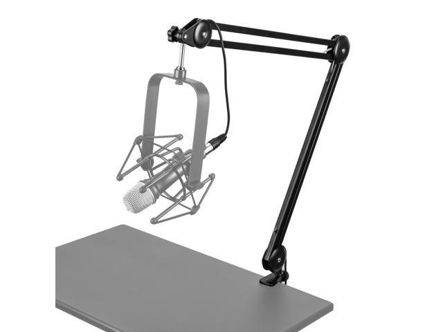 Audio-Technica AT2020 Cardioid Condenser Microphone, Bundle with Broadcast Arm with Internal Springs and Integrated 10' XLR Cable