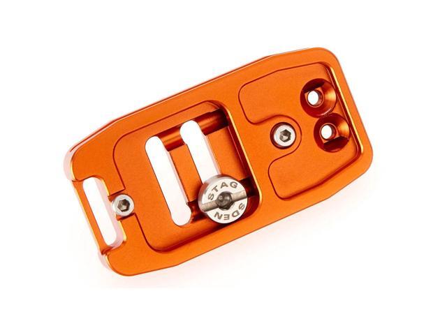 3 Legged Thing Base70 Arca Swiss Compatible 70mm Wide Quick Release Plate, Copper, Orange