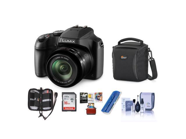 Panasonic LUMIX FZ80D Point & Shoot Digital Camera, Bundle with 16GB SDHC Card, Camera Bag, Cleaning Kit, Memory Wallet, Card Reader, Mac Software...