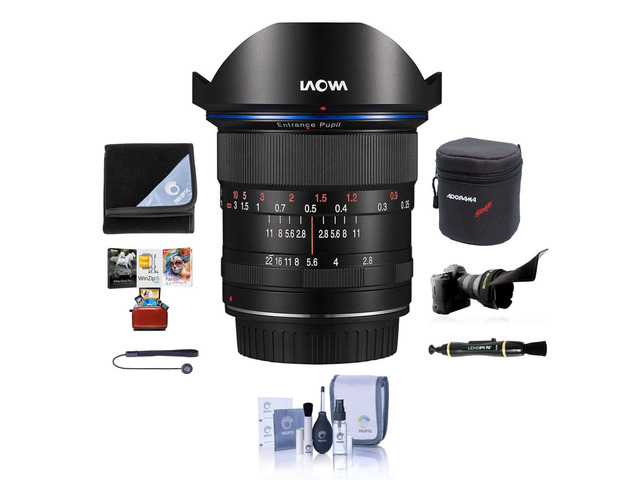 Venus Laowa 12mm f/2.8 Zero-D Ultra-WideAngle Lens for Sony FE Cameras - Bundle With Lens Case, Lens Wrap, Cleaning Kit, Flex Lens Shade, Capleash...