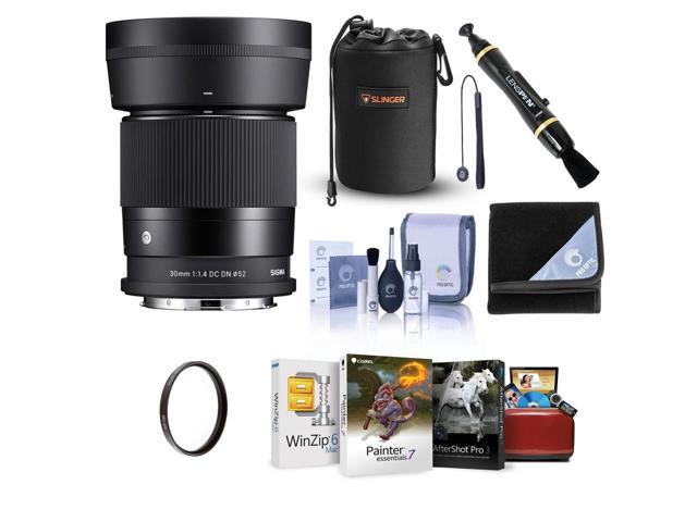 Sigma 30mm f/1.4 DC DN Contemporary Lens for L Mount, Bundle with 52mm UV Filter, Lens Pouch, Lens Cleaner, Cleaning Kit, Mac Software Kit, Lens...