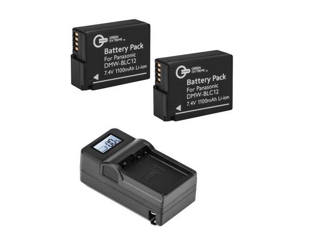 Green Extreme 2 Pack DMW-BLC12 Battery and Compact Smart Charger Kit