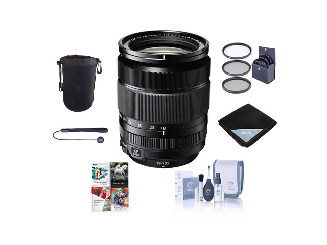 Fujifilm XF 18-135mm f/3.5-5.6 R LM OIS WR Lens, Bundle with ProOptic 67mm Filter Kit, Lens Wrap, Cleaning Kit, Lens Case, Lens Cap Tether, PC...