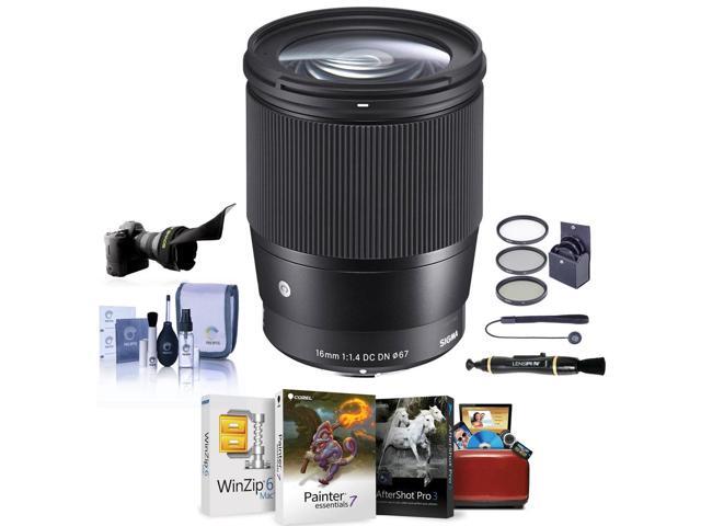 Sigma 16mm f/1.4 DC DN Contemporary Lens for Canon EF-M, Bundle with ProOptic 67mm Filter Kit, Cleaning Kit, Cap Keeper, Flex Lens Shade, Lens...