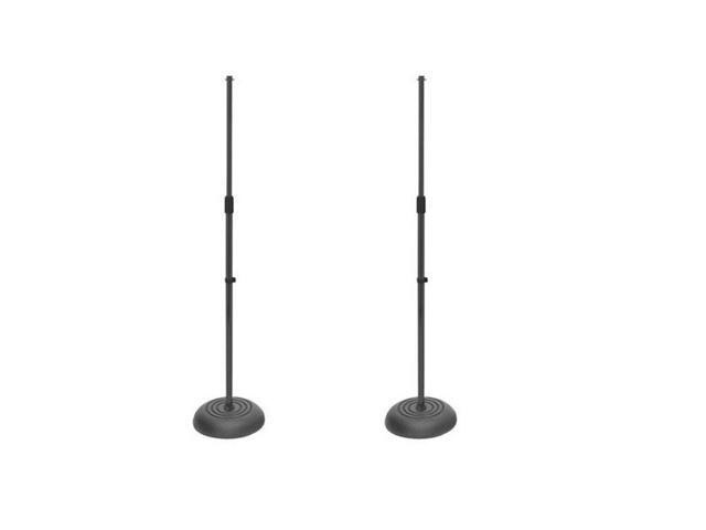 On-Stage 2 Pack MS7201B Round Base Microphone Stand, Black #MS7201B 2