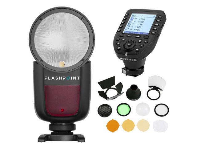 Flashpoint Zoom Li-on X TTL + R2 Pro II Trigger for Nikon + Round Head Acc Kit