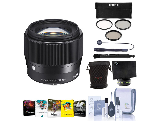 Sigma 56mm f/1.4 DC DN Contemporary Lens Sony E-mount Cameras W/FREE Pc ACC Kit