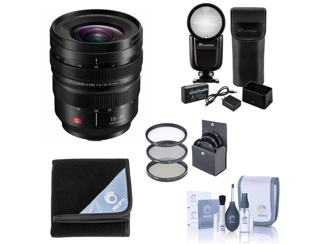 Panasonic 16-35m f/4.0 LUMIX S Pro LMount Lens With FP Zoom Li-on X R2 TTL Flash