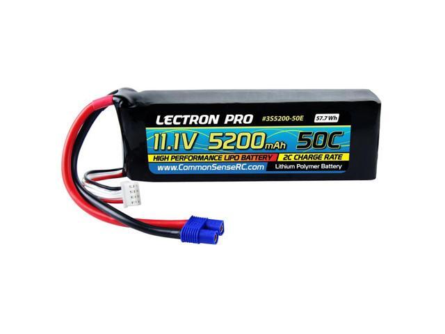 COMMON SENSE RC Lectron Pro 11.1V 5200mAh 50C Li-Po Battery with XT60 Connector and CSRC Adapter